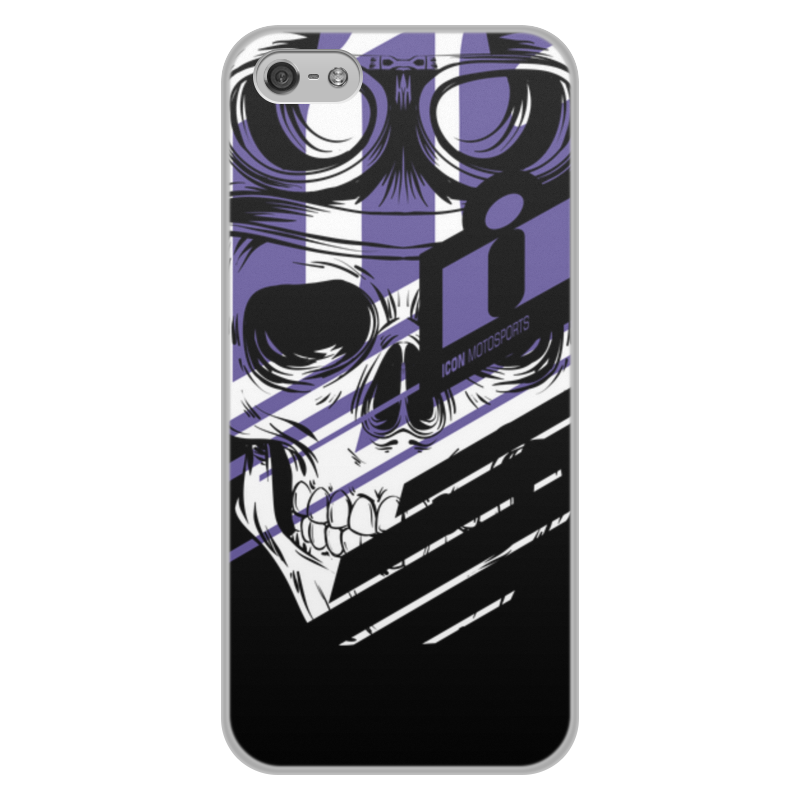 Printio Чехол для iPhone 5/5S, объёмная печать Череп icon фиолетовый