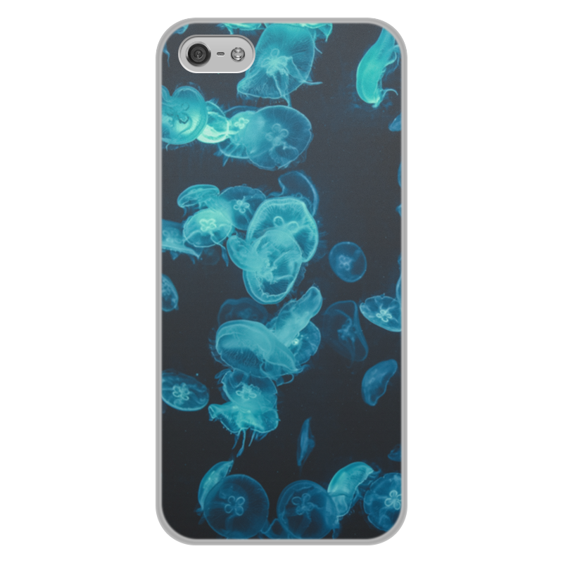 Printio Чехол для iPhone 5/5S, объёмная печать Морские медузы