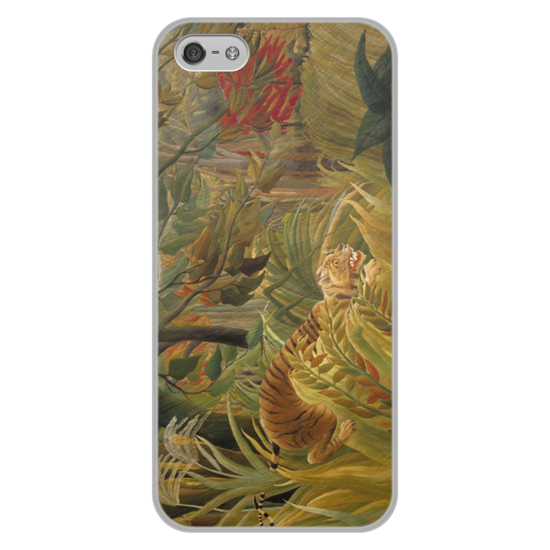 Printio Чехол для iPhone 5/5S, объёмная печать Нападение в джунглях (картина анри руссо) printio чехол для iphone 6 plus объёмная печать нападение в джунглях картина анри руссо