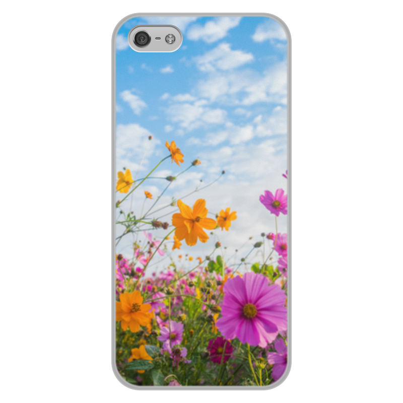 Printio Чехол для iPhone 5/5S, объёмная печать Полевые цветы