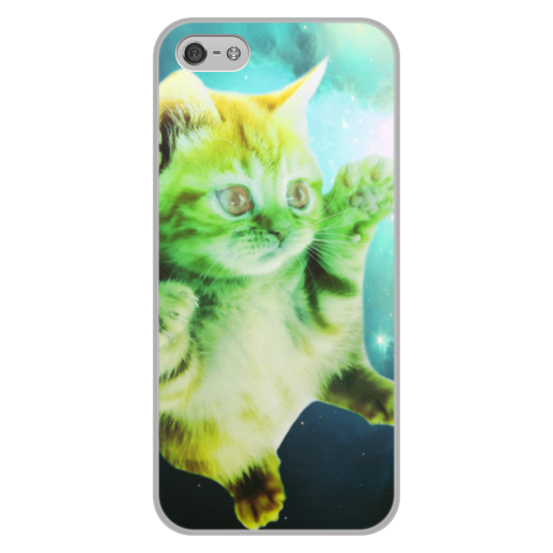 Printio Чехол для iPhone 5/5S, объёмная печать Кот в космосе printio чехол для iphone 5 5s объёмная печать кот в космосе