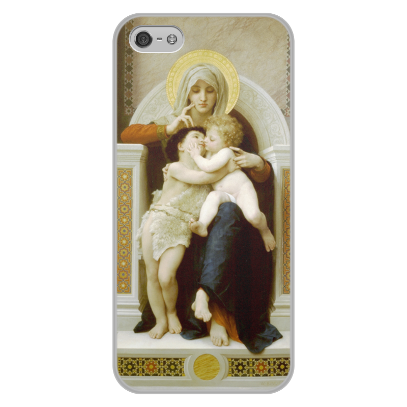 Printio Чехол для iPhone 5/5S, объёмная печать Мадонна, иисус и иоанн креститель