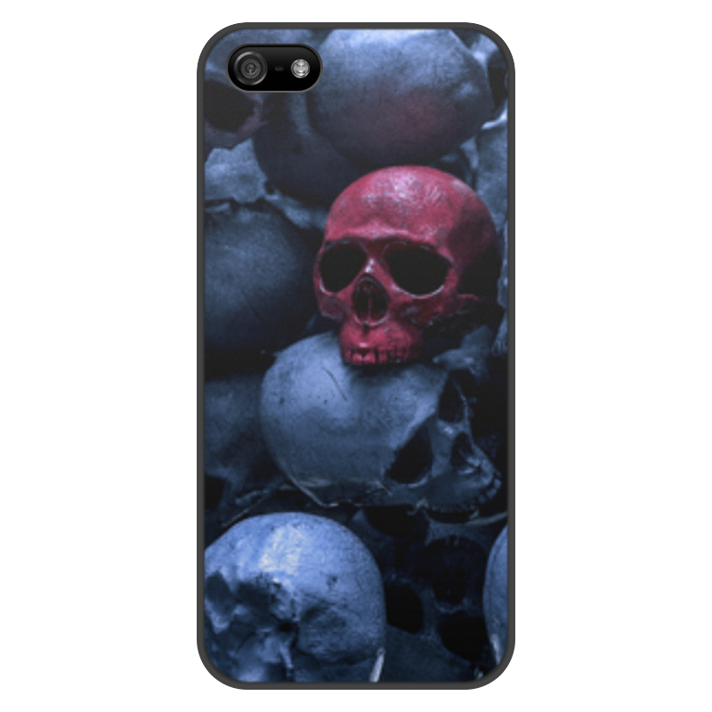Printio Чехол для iPhone 5/5S, объёмная печать Red skull printio чехол для iphone 5 5s объёмная печать череп с часами