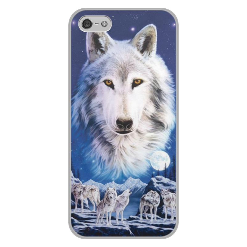 Printio Чехол для iPhone 5/5S, объёмная печать Белый волк