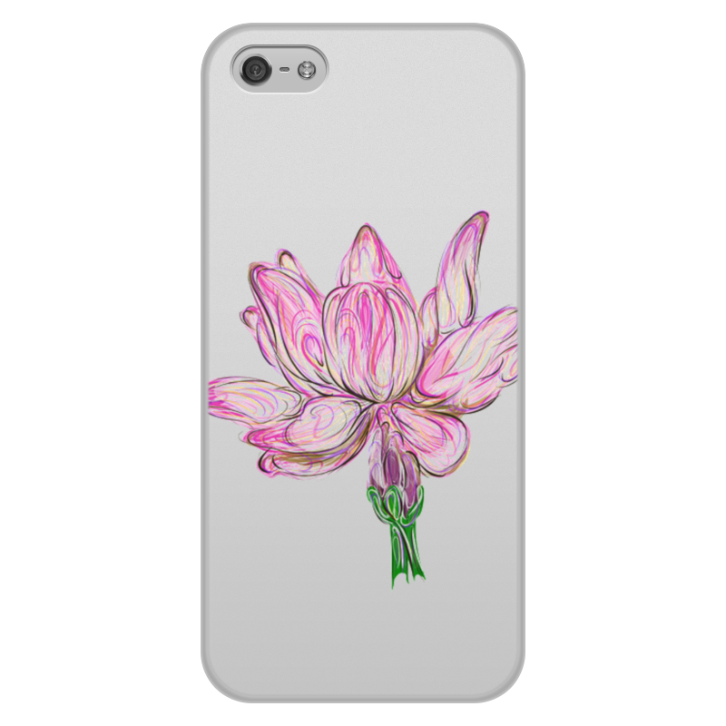 чехол для iphone 5 5s puro just cavalli shiny python розовый Printio Чехол для iPhone 5/5S, объёмная печать цветок лотоса