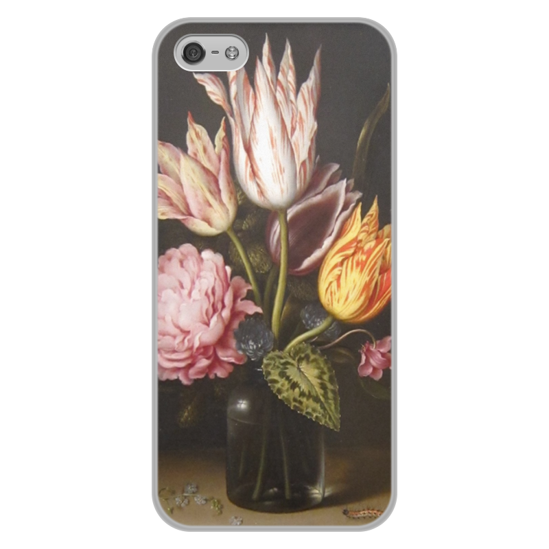 Printio Чехол для iPhone 5/5S, объёмная печать Букет из тюльпанов, роз, клевера, и цикламен printio блокнот букет из тюльпанов роз клевера и цикламен