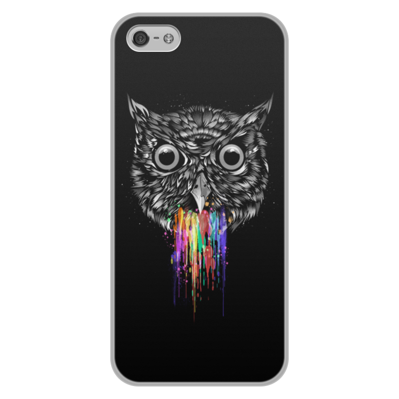 Printio Чехол для iPhone 5/5S, объёмная печать Радужная сова