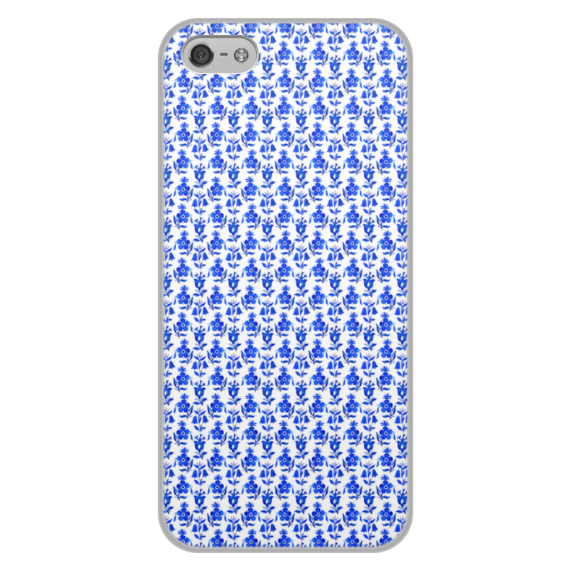 Printio Чехол для iPhone 5/5S, объёмная печать Голубые цветы