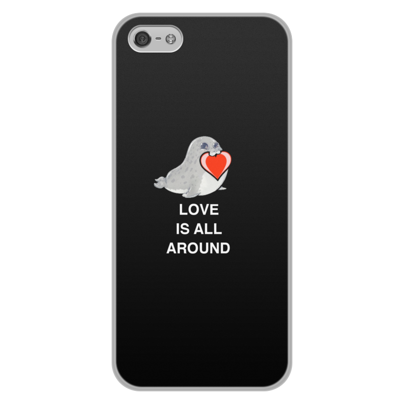 Printio Чехол для iPhone 5/5S, объёмная печать Love. тюлень. любовь. printio чехол для iphone 6 объёмная печать love тюлень любовь