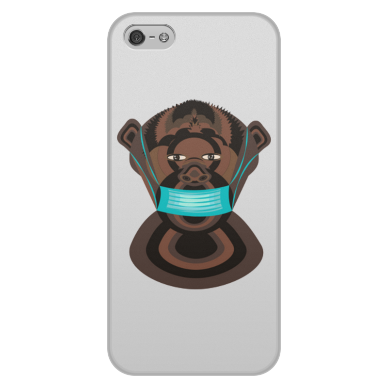 Printio Чехол для iPhone 5/5S, объёмная печать шимпанзе в маске printio чехол для iphone 6 plus объёмная печать шимпанзе в маске