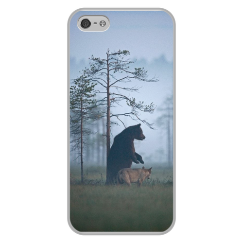 Заказать чехол для iPhone 5/5S в Москве. Чехол для iPhone 5/5S, объёмная печать Мишка и волк от Татьяна - готовые дизайны и нанесение принтов.