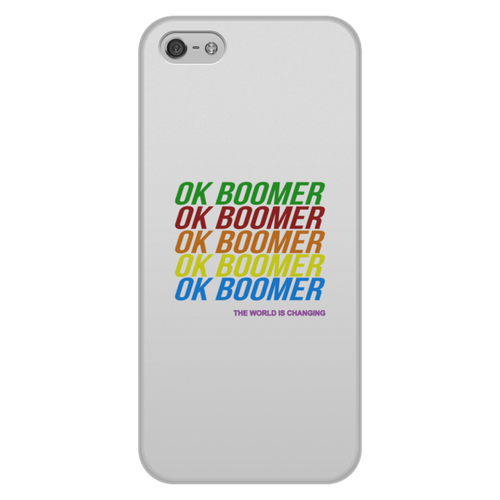 Заказать чехол для iPhone 5/5S в Москве. Чехол для iPhone 5/5S, объёмная печать Ok Boomer от DESIGNER   - готовые дизайны и нанесение принтов.
