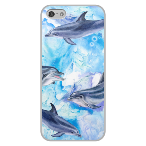 Заказать чехол для iPhone 5/5S в Москве. Чехол для iPhone 5/5S, объёмная печать Дельфины от THE_NISE  - готовые дизайны и нанесение принтов.