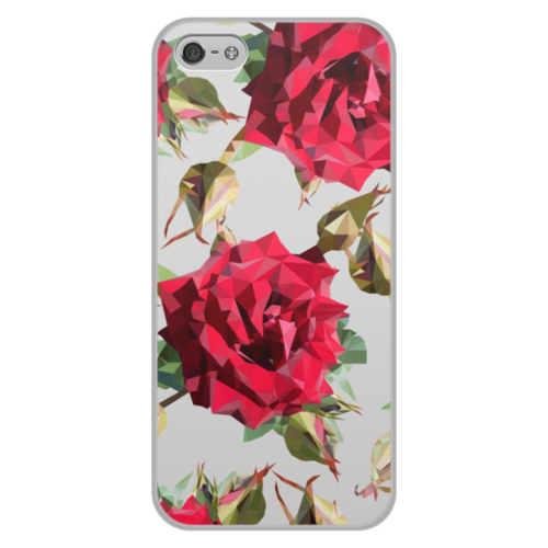 Заказать чехол для iPhone 5/5S в Москве. Чехол для iPhone 5/5S, объёмная печать Rose Low Poly vector от natulia_hatulia@yahoo.com - готовые дизайны и нанесение принтов.