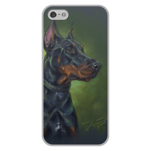 Заказать чехол для iPhone 5/5S в Москве. Чехол для iPhone 5/5S, объёмная печать ДОБЕРМАН от 50dd - готовые дизайны и нанесение принтов.