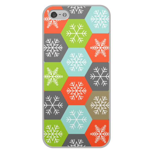 Заказать чехол для iPhone 5/5S в Москве. Чехол для iPhone 5/5S, объёмная печать Снежинки от THE_NISE  - готовые дизайны и нанесение принтов.