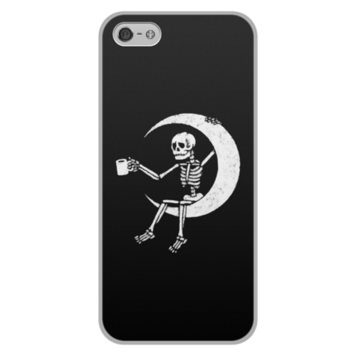 Заказать чехол для iPhone 5/5S в Москве. Чехол для iPhone 5/5S, объёмная печать Скелет на Луне от MariYang  - готовые дизайны и нанесение принтов.