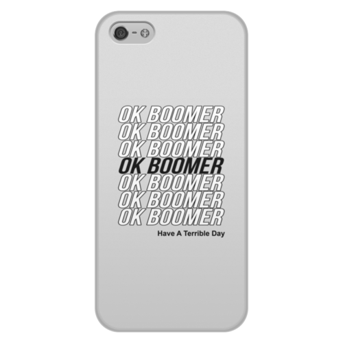 Заказать чехол для iPhone 5/5S в Москве. Чехол для iPhone 5/5S, объёмная печать Ok Boomer от DESIGNER   - готовые дизайны и нанесение принтов.