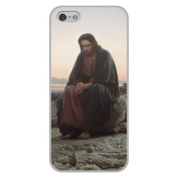 Заказать чехол для iPhone 5/5S в Москве. Чехол для iPhone 5/5S, объёмная печать Христос в пустыне (картина Крамского) от trend - готовые дизайны и нанесение принтов.