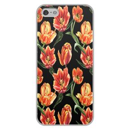 Заказать чехол для iPhone 5/5S в Москве. Чехол для iPhone 5/5S, объёмная печать тюльпаны от THE_NISE  - готовые дизайны и нанесение принтов.