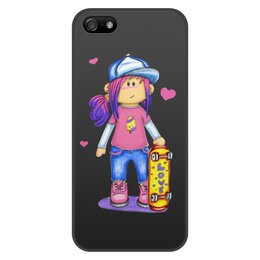 Заказать чехол для iPhone 5/5S в Москве. Чехол для iPhone 5/5S, объёмная печать SkateGirl от fox_art_ki  - готовые дизайны и нанесение принтов.