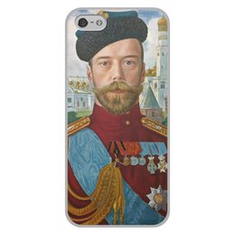 Заказать чехол для iPhone 5/5S в Москве. Чехол для iPhone 5/5S, объёмная печать Царь Николай II (Борис Кустодиев) от trend - готовые дизайны и нанесение принтов.