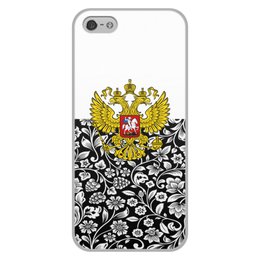 Заказать чехол для iPhone 5/5S в Москве. Чехол для iPhone 5/5S, объёмная печать Цветы и герб от THE_NISE  - готовые дизайны и нанесение принтов.