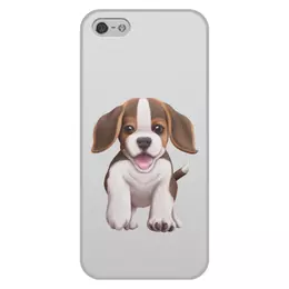 Заказать чехол для iPhone 5/5S в Москве. Чехол для iPhone 5/5S, объёмная печать Собака бигль щенок от tigerda  - готовые дизайны и нанесение принтов.