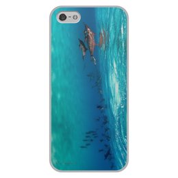 Заказать чехол для iPhone 5/5S в Москве. Чехол для iPhone 5/5S, объёмная печать стая дельфинов от Оксана Музыка - готовые дизайны и нанесение принтов.