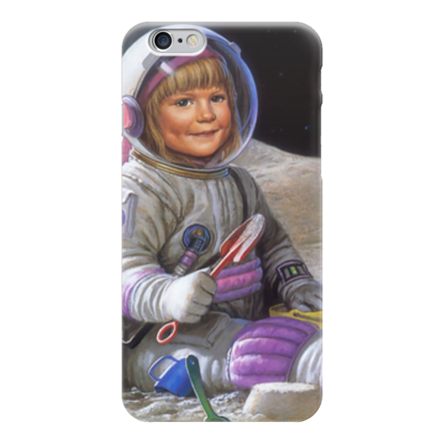 Заказать чехол для iPhone 6/6 Plus в Москве. Чехол для iPhone 6 глянцевый Маленькая астронавтка (1) от ПРИНТЫ ПЕЧАТЬ  - готовые дизайны и нанесение принтов.