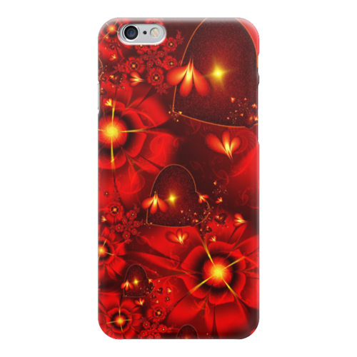 Заказать чехол для iPhone 6/6 Plus в Москве. Чехол для iPhone 6 глянцевый Красные цветы от Leichenwagen - готовые дизайны и нанесение принтов.