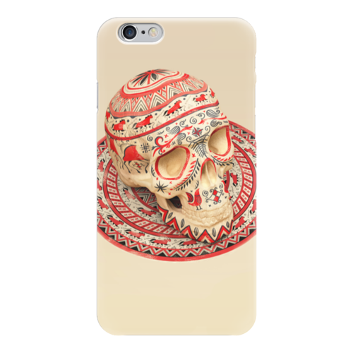 Заказать чехол для iPhone 6/6 Plus в Москве. Чехол для iPhone 6 глянцевый Череп (Мезенская роспись) от Дмитрий Светличный - готовые дизайны и нанесение принтов.