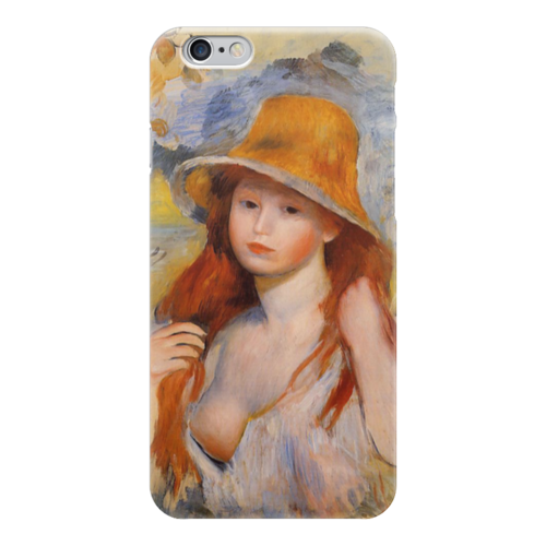 Заказать чехол для iPhone 6/6 Plus в Москве. Чехол для iPhone 6 глянцевый Молодая женщина в соломенной шляпе от trend - готовые дизайны и нанесение принтов.