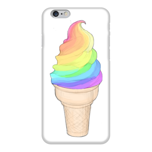 Заказать чехол для iPhone 6/6 Plus в Москве. Чехол для iPhone 6 глянцевый Rainbow Ice Cream от anicherrys - готовые дизайны и нанесение принтов.