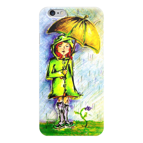 Заказать чехол для iPhone 6/6 Plus в Москве. Чехол для iPhone 6 глянцевый Дождик, дождик, уходи! от Рисуя Добро - готовые дизайны и нанесение принтов.