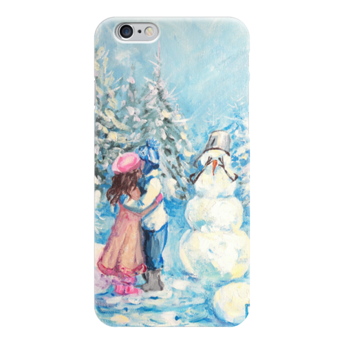 Заказать чехол для iPhone 6/6 Plus в Москве. Чехол для iPhone 6 глянцевый Смущенный снеговик от dekuzmin5 - готовые дизайны и нанесение принтов.