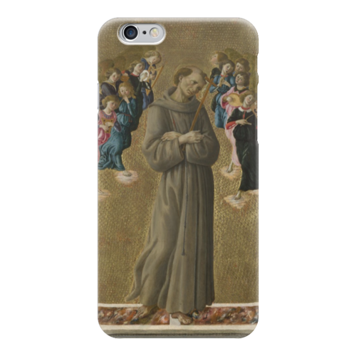 Заказать чехол для iPhone 6/6 Plus в Москве. Чехол для iPhone 6 глянцевый Святой Франциск Ассизский с ангелами от trend - готовые дизайны и нанесение принтов.