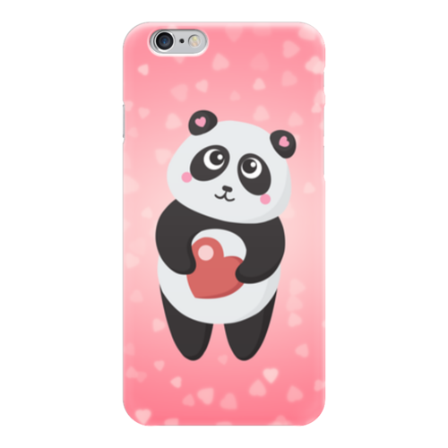 Заказать чехол для iPhone 6/6 Plus в Москве. Чехол для iPhone 6 глянцевый Панда с сердечком от Ordwen - готовые дизайны и нанесение принтов.