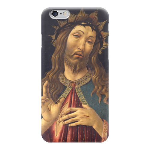 Заказать чехол для iPhone 6/6 Plus в Москве. Чехол для iPhone 6 глянцевый Христос в терновом венце (Боттичелли) от trend - готовые дизайны и нанесение принтов.