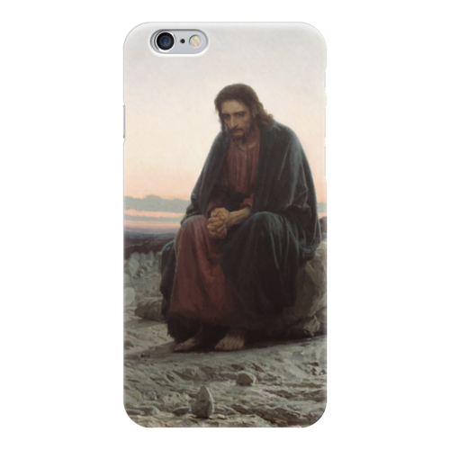 Заказать чехол для iPhone 6/6 Plus в Москве. Чехол для iPhone 6 глянцевый Христос в пустыне (картина Крамского) от trend - готовые дизайны и нанесение принтов.