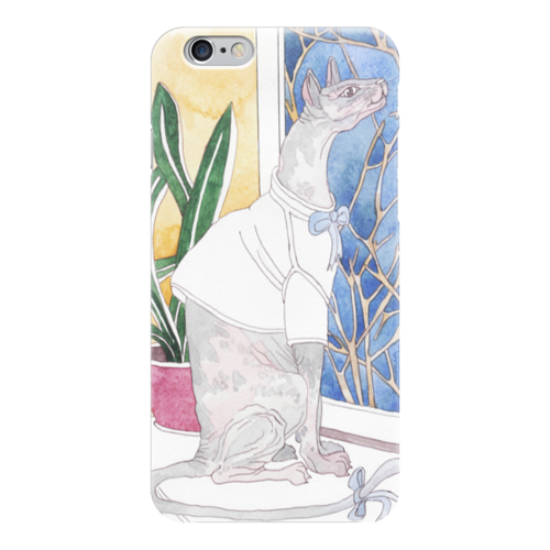 Заказать чехол для iPhone 6/6 Plus в Москве. Чехол для iPhone 6 глянцевый Сфинкс у окна от anchous77@yandex.ru - готовые дизайны и нанесение принтов.