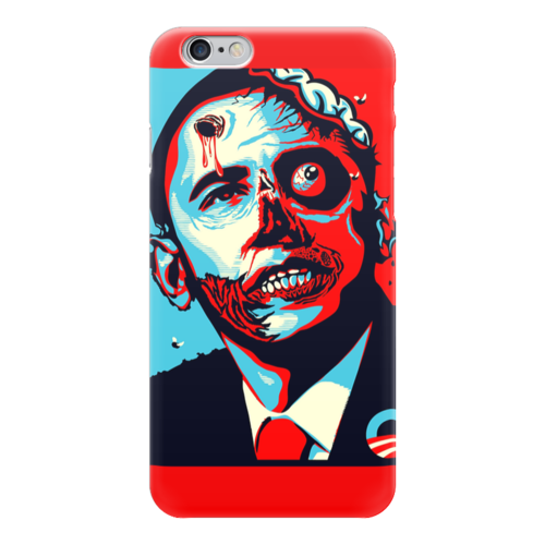 Заказать чехол для iPhone 6/6 Plus в Москве. Чехол для iPhone 6 глянцевый Obama Zombie от Leichenwagen - готовые дизайны и нанесение принтов.