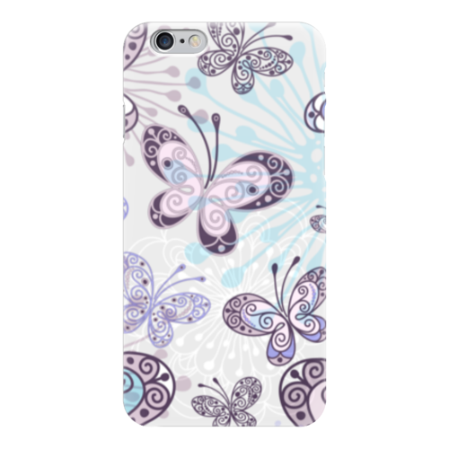 Заказать чехол для iPhone 6/6 Plus в Москве. Чехол для iPhone 6 глянцевый Фиолетовые бабочки от weeert - готовые дизайны и нанесение принтов.