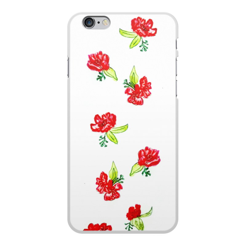 Printio Чехол для iPhone 6 Plus, объёмная печать Чехол красные цветы