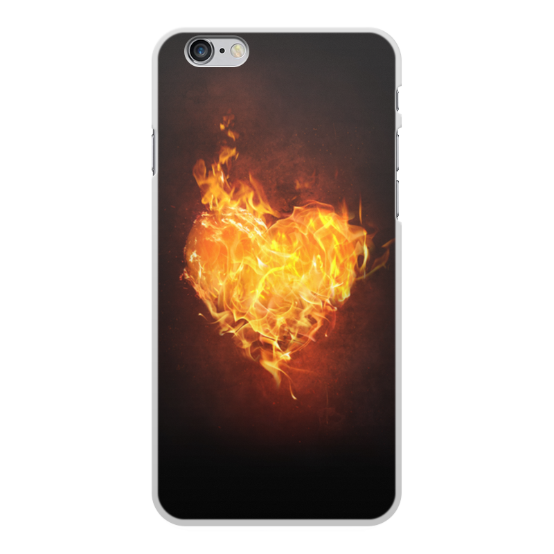 Printio Чехол для iPhone 6 Plus, объёмная печать Огненное сердце