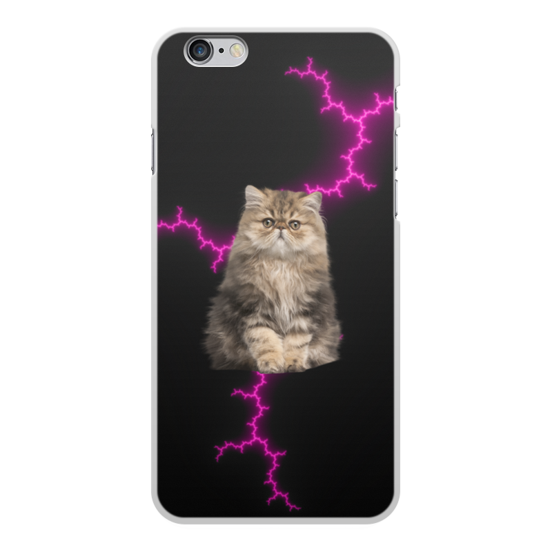Printio Чехол для iPhone 6 Plus, объёмная печать Кот и молния
