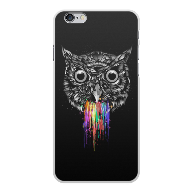 Printio Чехол для iPhone 6 Plus, объёмная печать Радужная сова