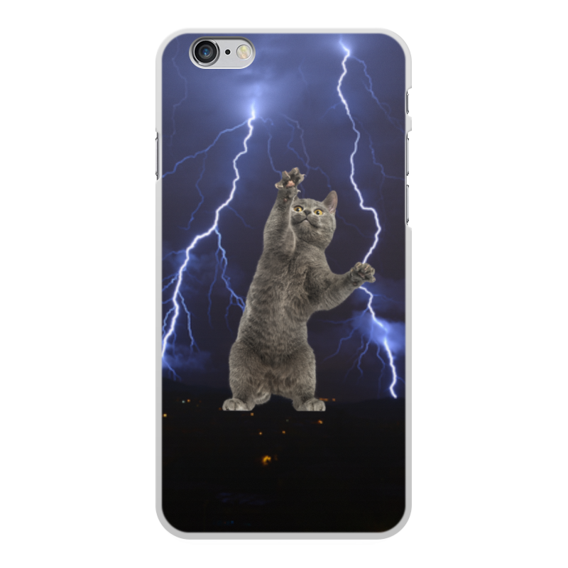 Printio Чехол для iPhone 6 Plus, объёмная печать кот и молния