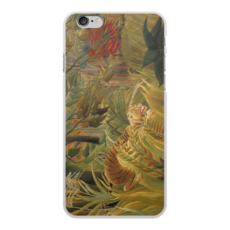 Printio Чехол для iPhone 6 Plus, объёмная печать Нападение в джунглях (картина анри руссо)