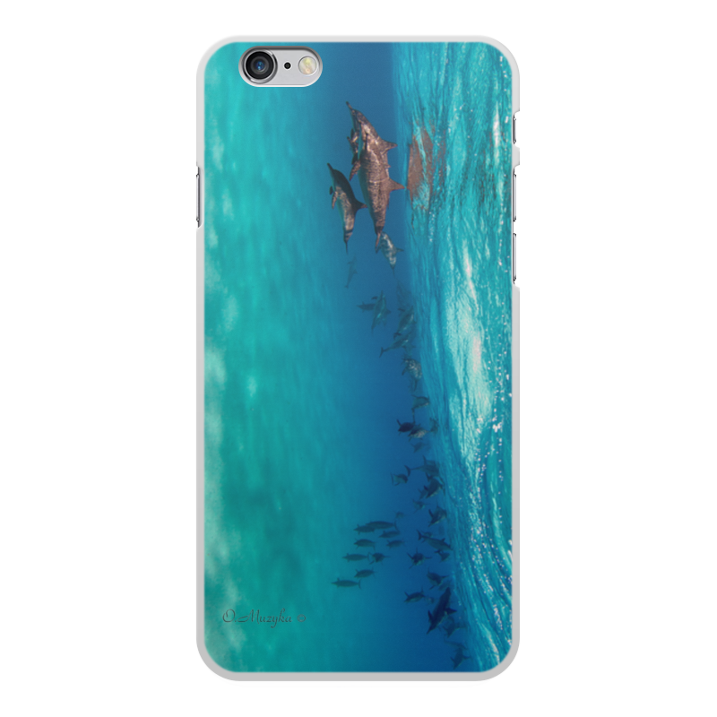 Printio Чехол для iPhone 6 Plus, объёмная печать Стая дельфинов